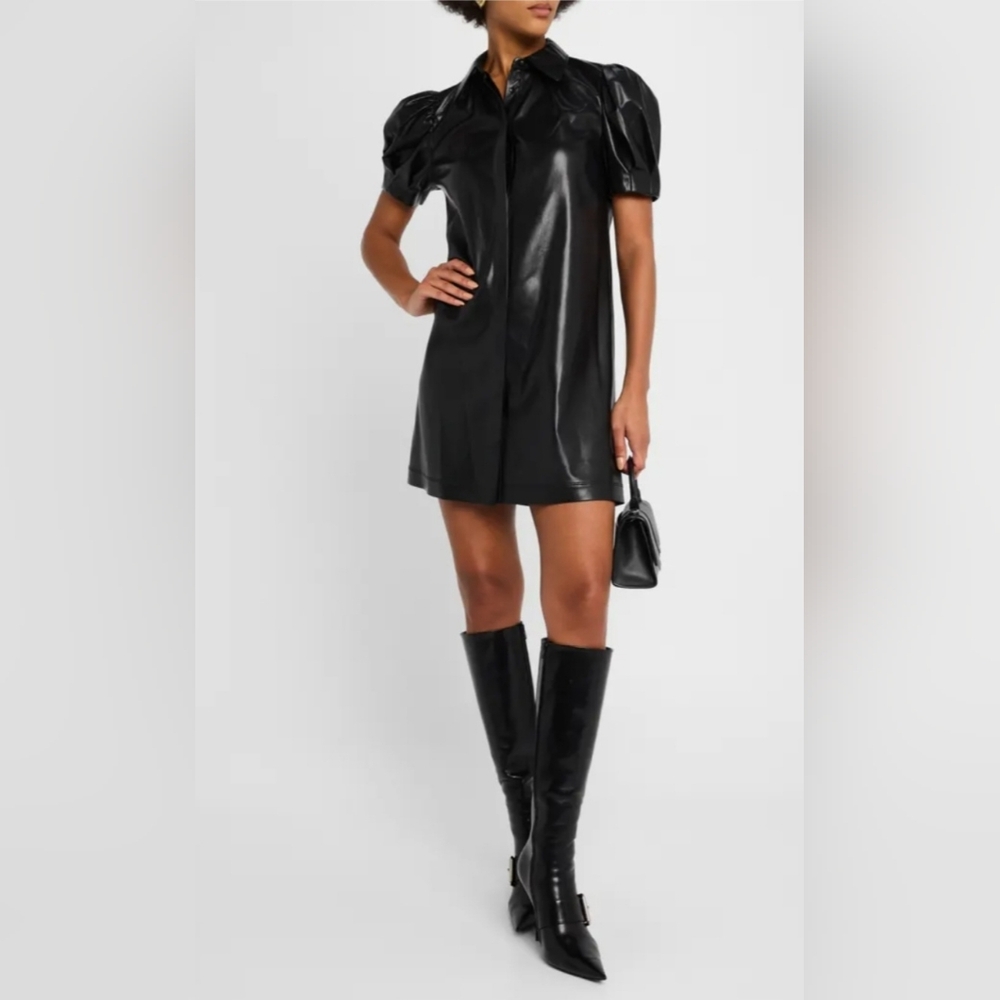 Alice + Olivia jem vegan leather mini shift dress - Picture 10 of 16